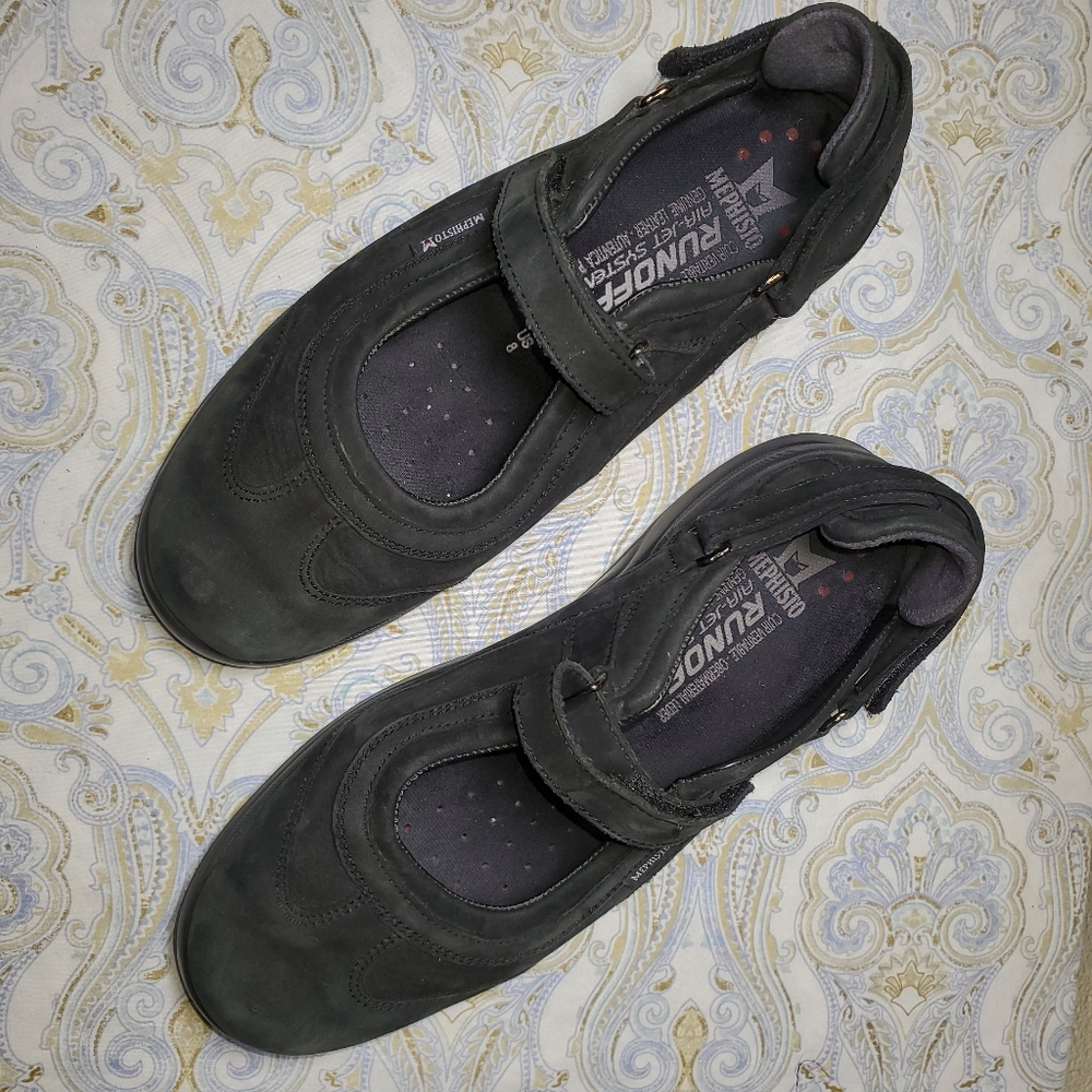 Mephisto Lilou Runoff black suede shoes